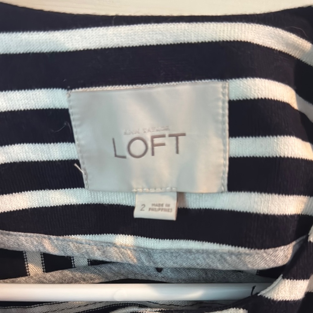 LOFT Women's Striped Blazer in Black and White - Picture 2 of 6